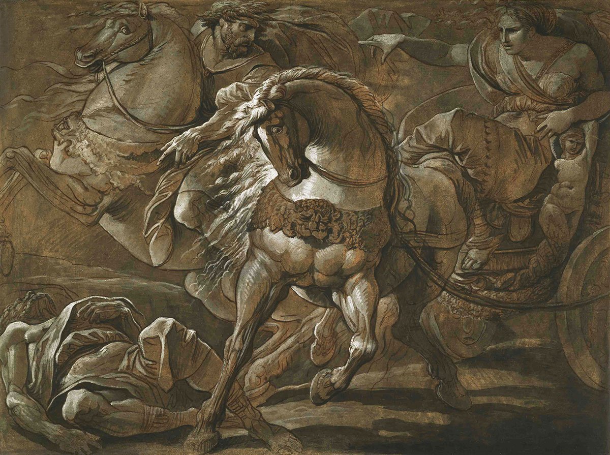 Tulia Runs Over her Father by Guiseppe Cades, the Getty Museum Collection