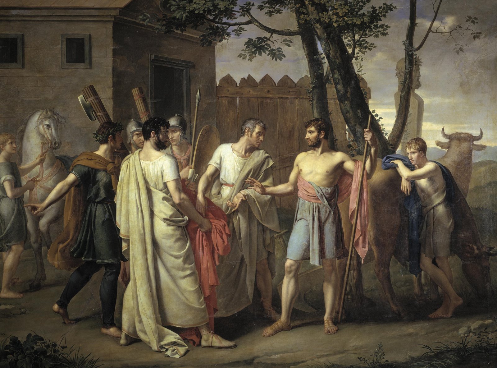 Cincinnatus abandons his farm in order to become dictator of Rome by Juan Antonio Ribera