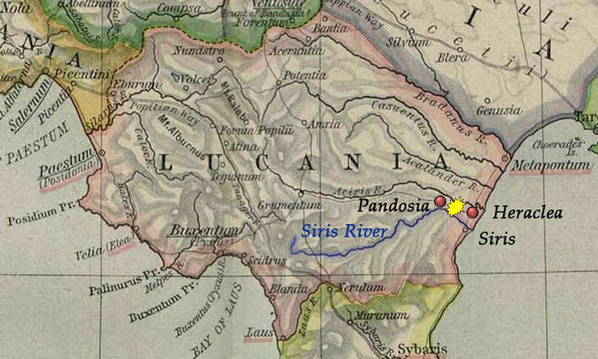 Heraclea Battle. River Siris Map Lucania
