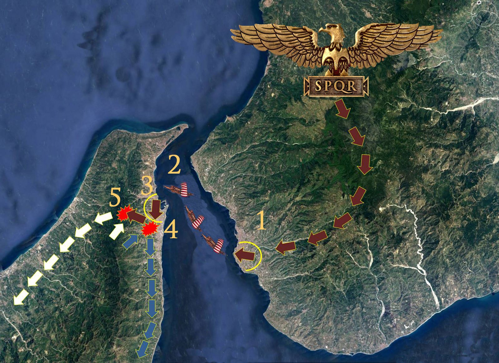 Punic War Phase 1: Roman army Defeats Syracusans and Carthaginians at Messana