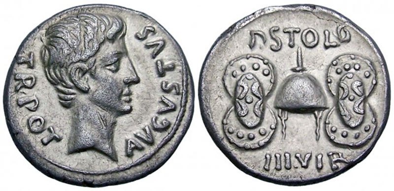 Silver denarius from the time of Augustus