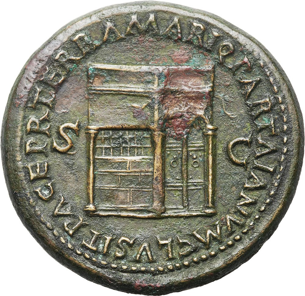 Reverse side of Neronian Sestertius - Temple of Janus